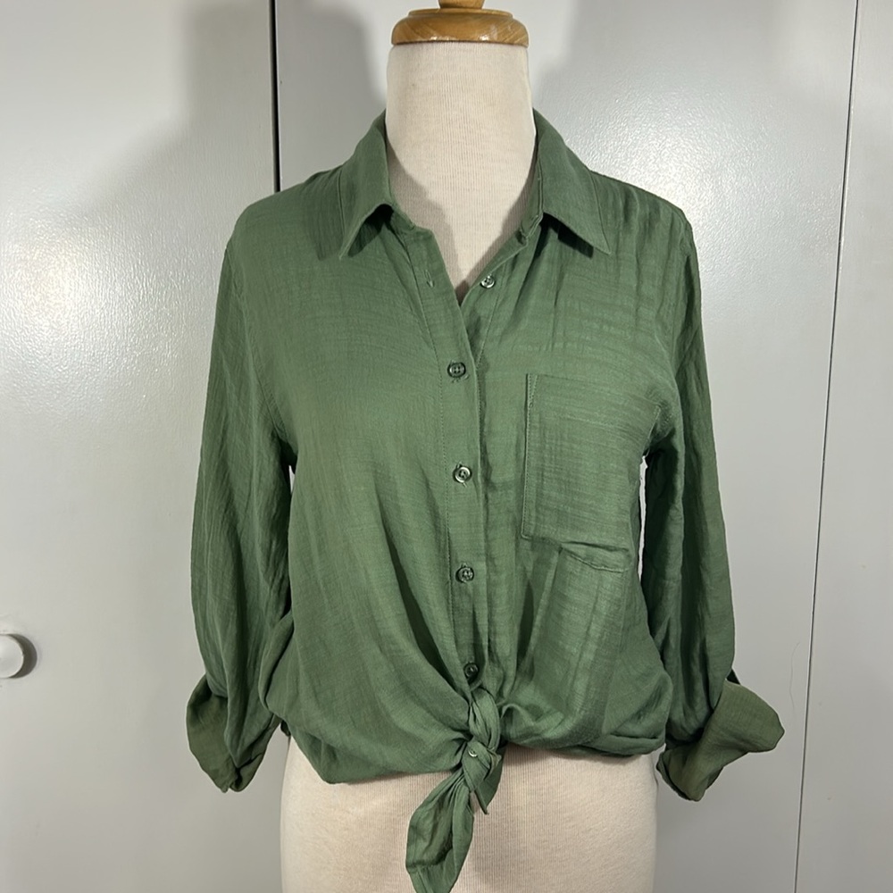 Pink Rose Sage Button-Down Shirt